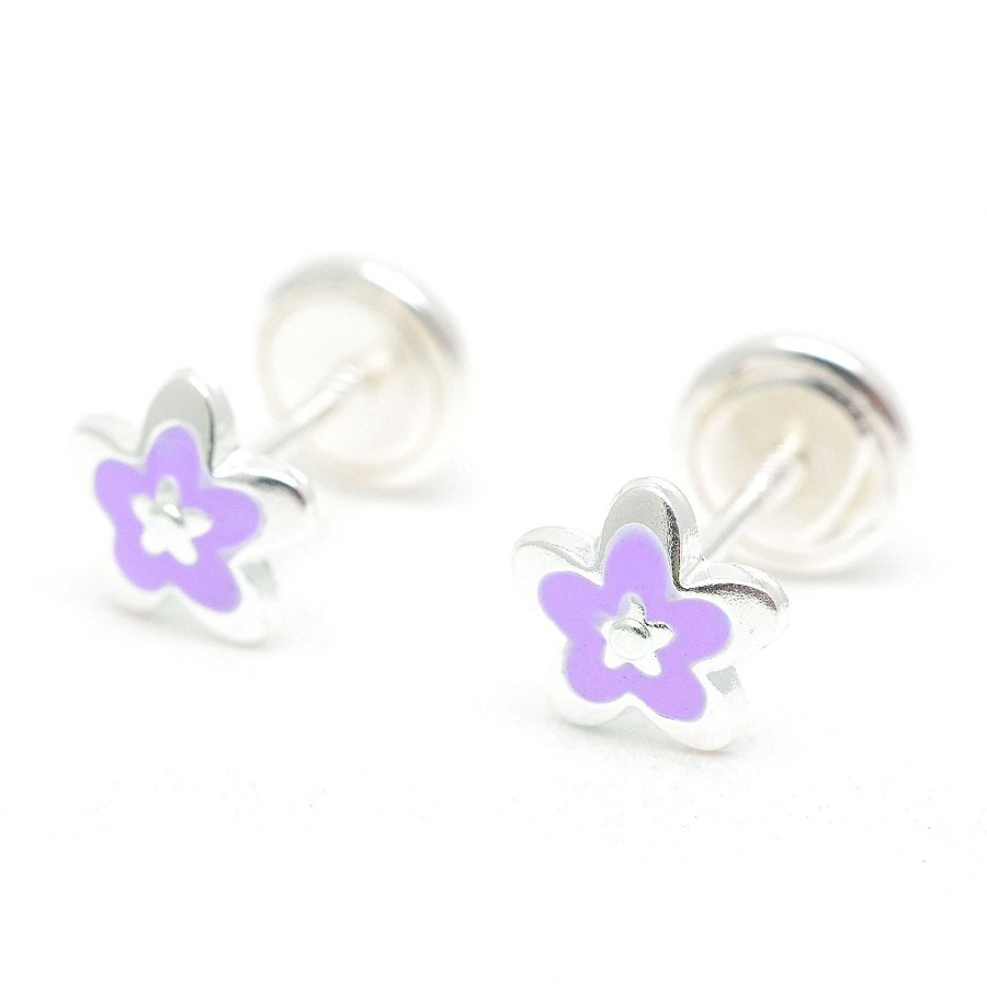 Beb Joyeria Antonio Cumplido | Pendientes Plata Flor Lila