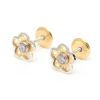 Beb Joyeria Antonio Cumplido | Pendientes Oro Beb Flor Bicolor Circonita