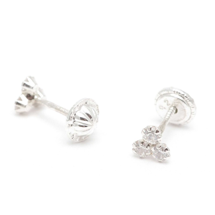 Beb Joyeria Antonio Cumplido | Pendientes Plata Rosca Tr Bol Circonitas