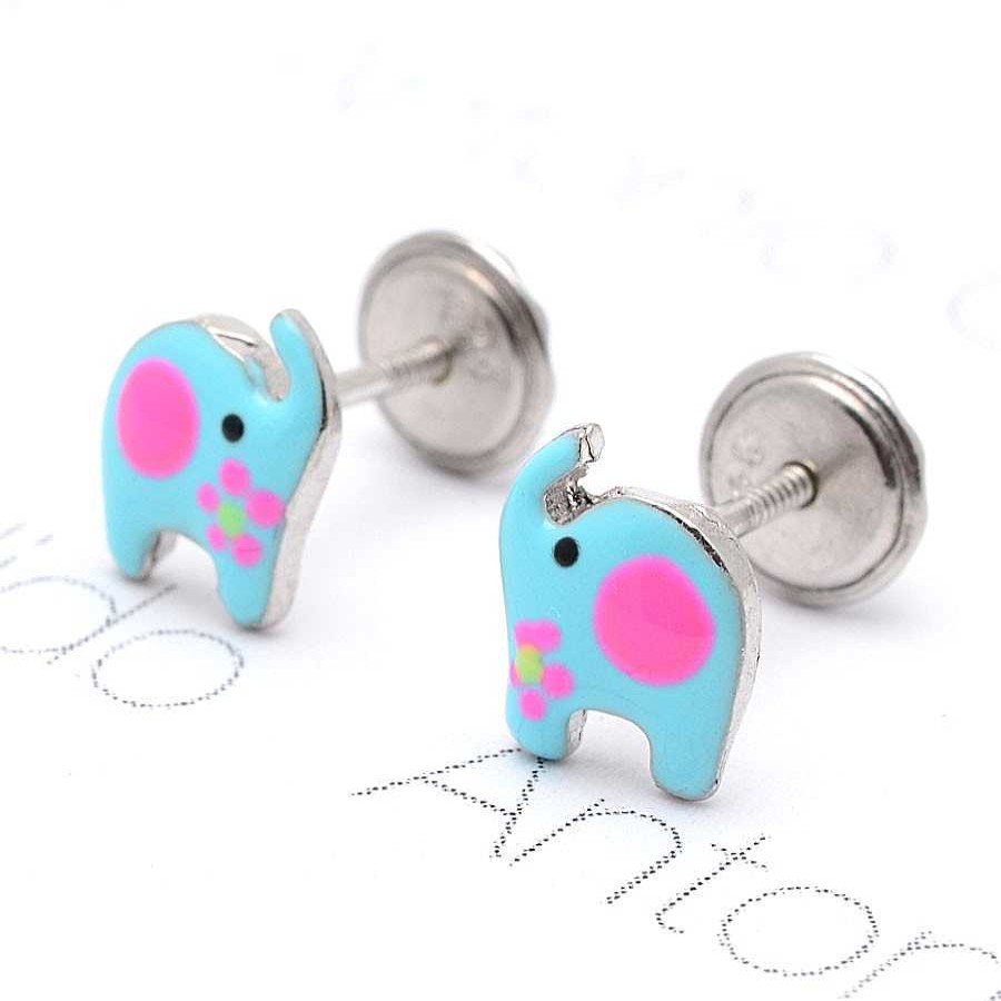 Beb Joyeria Antonio Cumplido | Pendientes Plata Elefante Azul