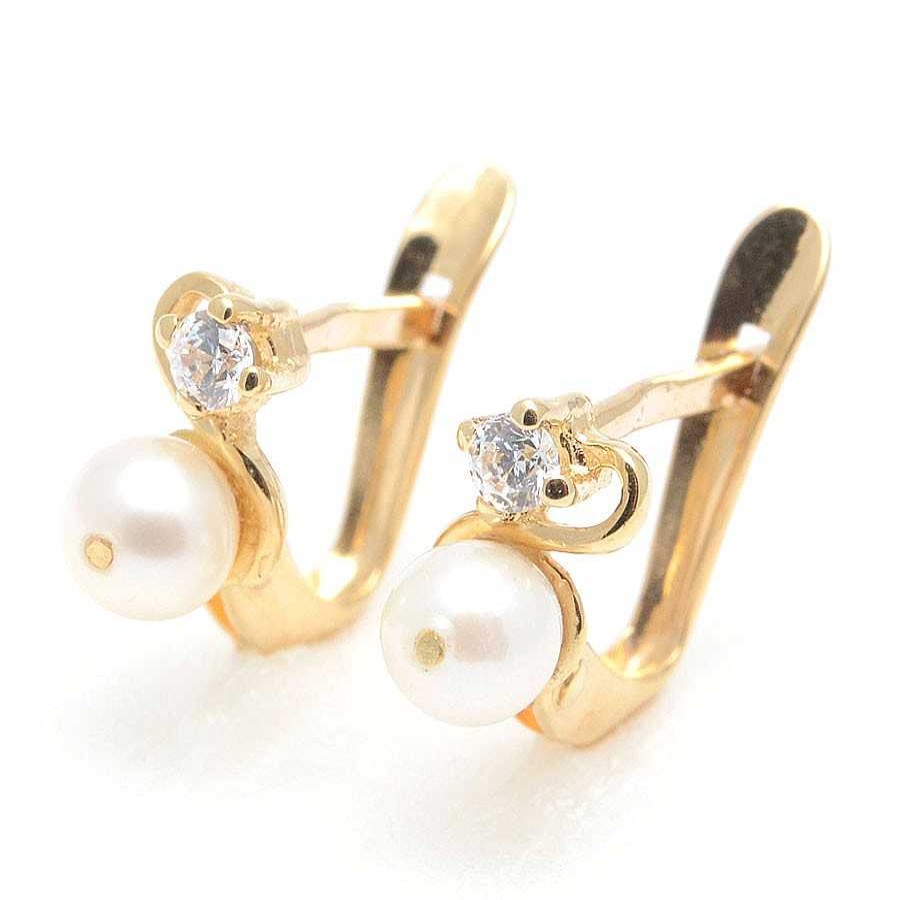 Beb Joyeria Antonio Cumplido | Pendientes Oro Perla Circonita