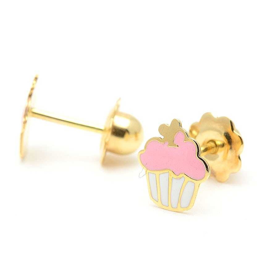 Beb Joyeria Antonio Cumplido | Pendientes Oro Muffin Rosa