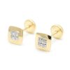 Beb Joyeria Antonio Cumplido | Pendientes Oro Cuadrado Circonitas