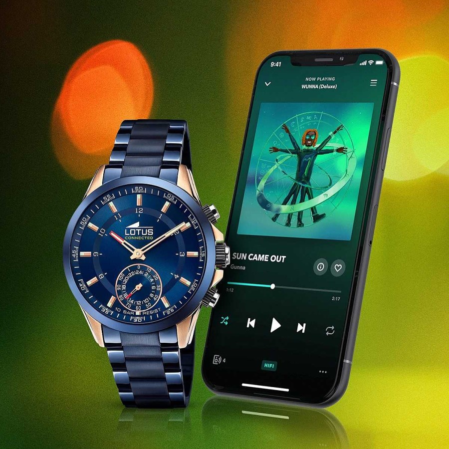 Relojes Joyeria Antonio Cumplido | Smartwatch Hybrid Lotus Dorado Brazalete Azul