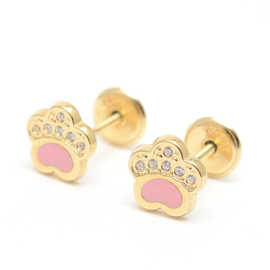 Beb Joyeria Antonio Cumplido | Pendientes Oro Beb Patita Rosa Circonitas