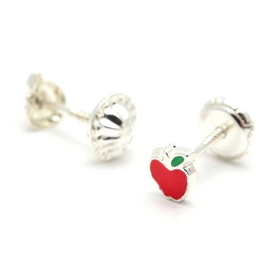 Beb Joyeria Antonio Cumplido | Pendientes Plata Manzana Roja