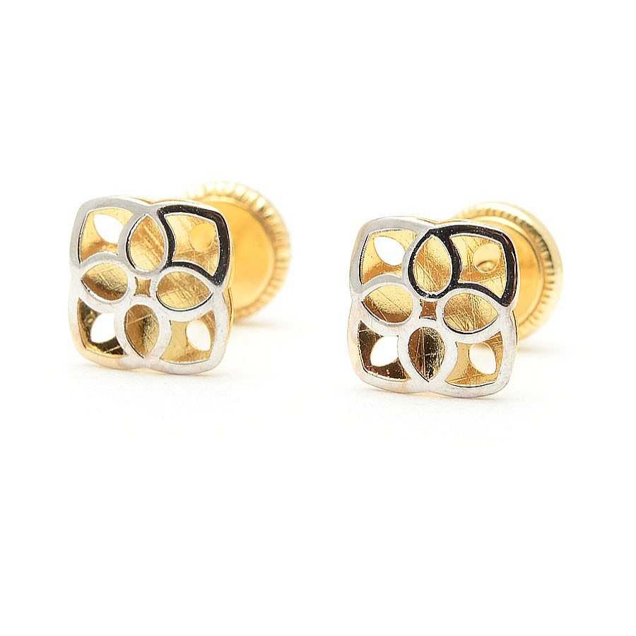 Beb Joyeria Antonio Cumplido | Pendientes Oro Bicolor Cuadrados