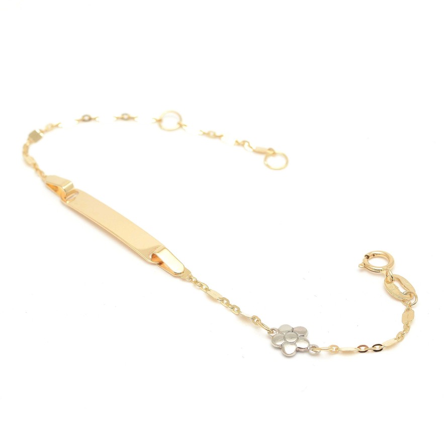 Beb Joyeria Antonio Cumplido | Pulsera Oro Beb Placa Flor