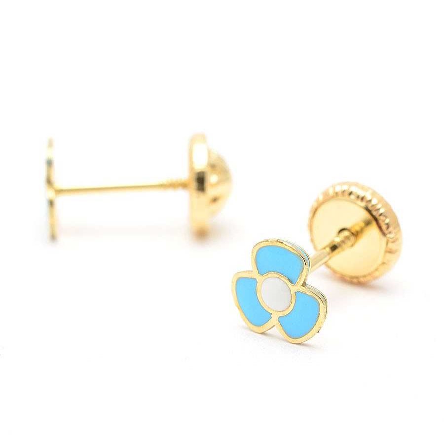 Beb Joyeria Antonio Cumplido | Pendientes Oro Flor Azul