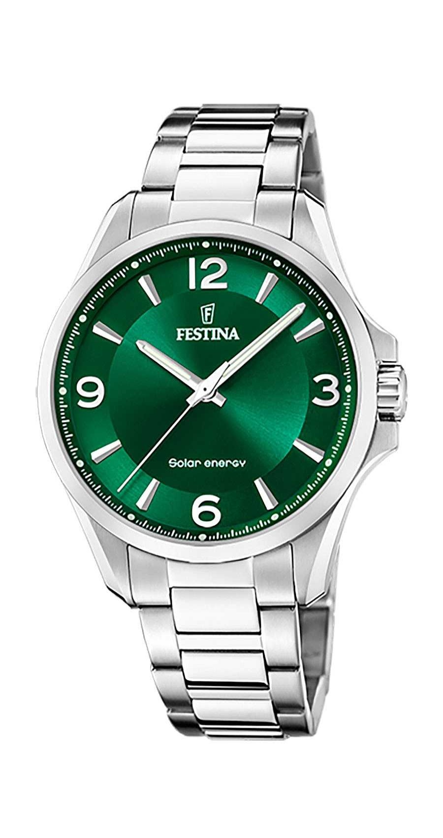 Relojes Joyeria Antonio Cumplido | Reloj Festina Solar Verde Brazalete Acero