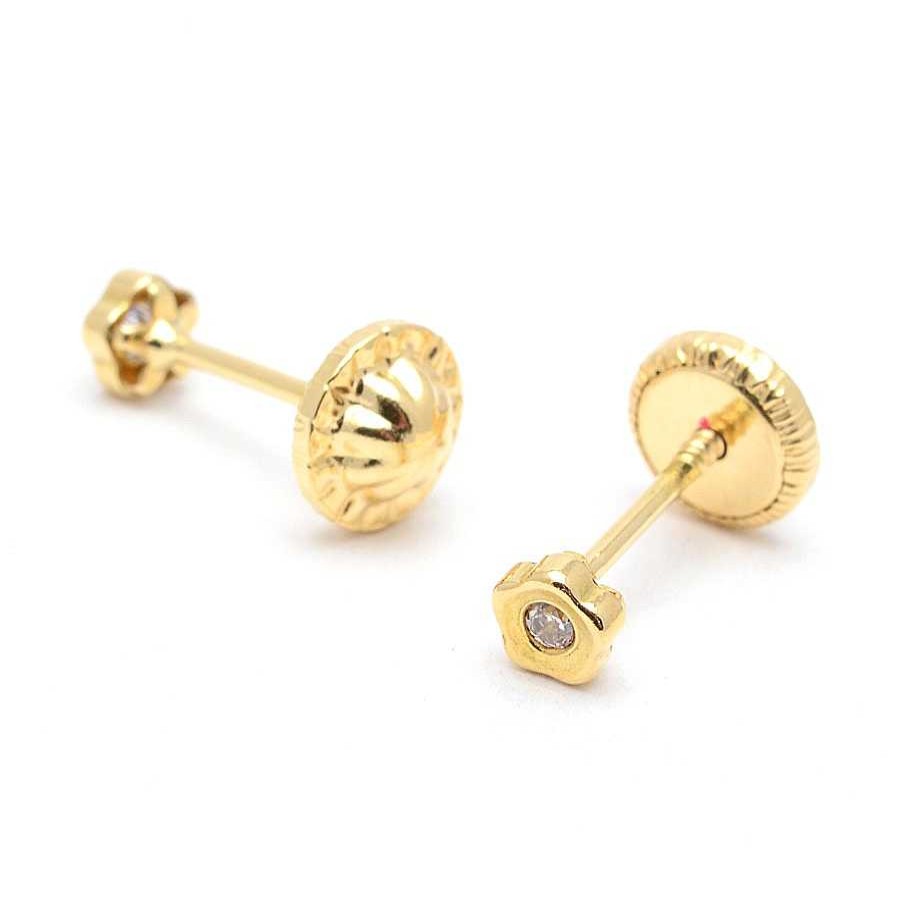 Beb Joyeria Antonio Cumplido | Pendientes Oro Flor Circonita