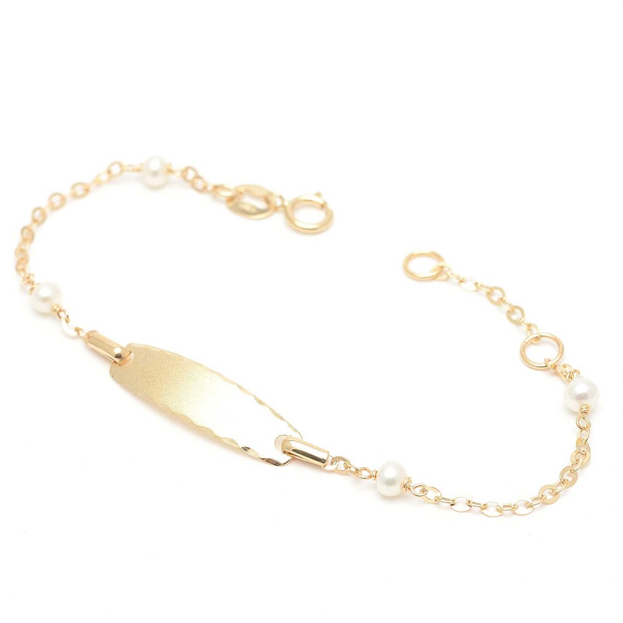 Beb Joyeria Antonio Cumplido | Pulsera Oro Placa Perlas