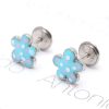 Beb Joyeria Antonio Cumplido | Pendientes Plata Flor Azul