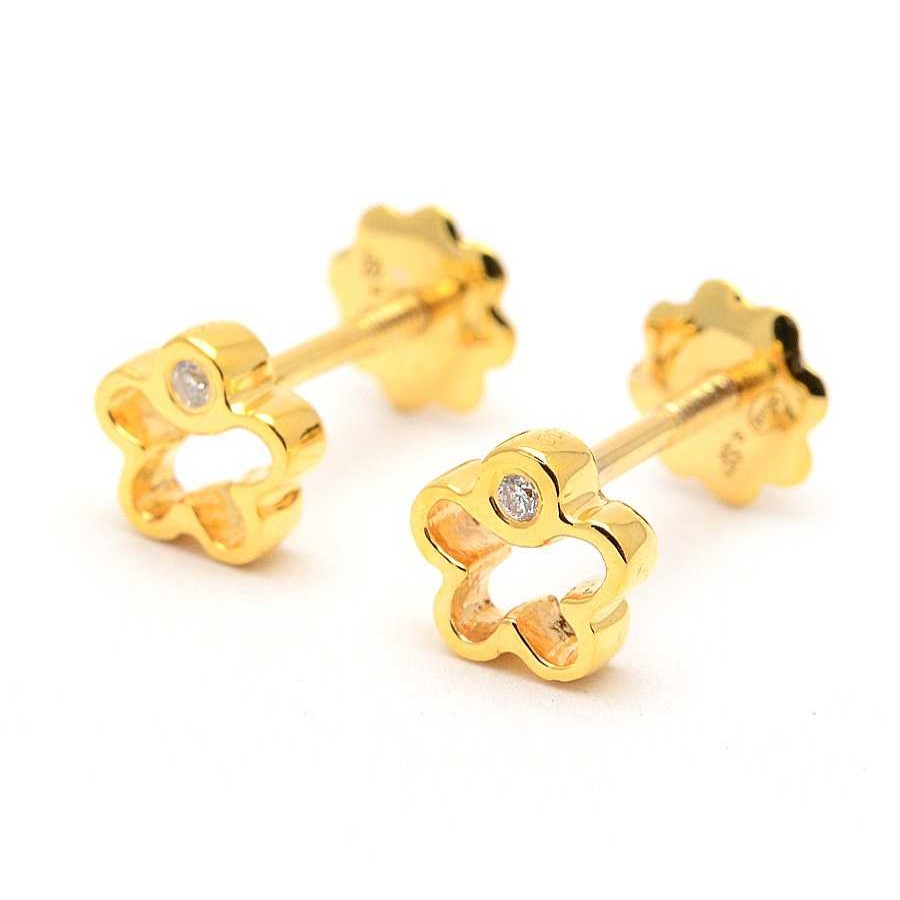 Beb Joyeria Antonio Cumplido | Pendientes Diamantes Oro Flor