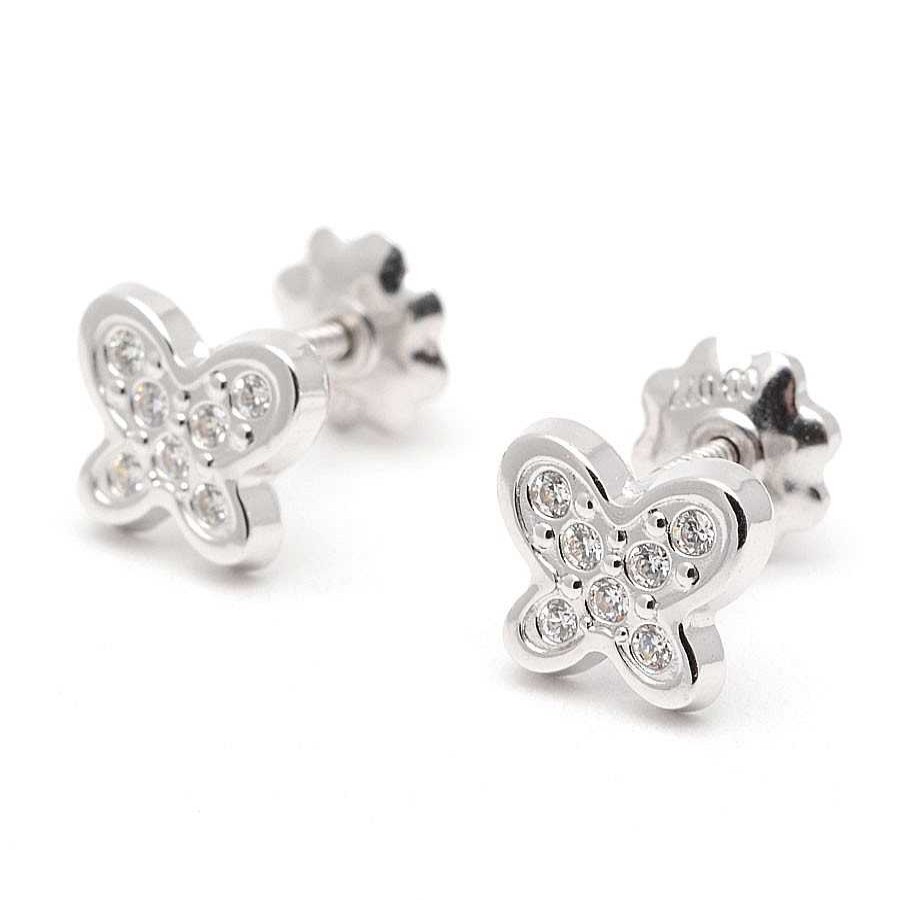 Beb Joyeria Antonio Cumplido | Pendientes Oro Blanco Mariposa Circonitas