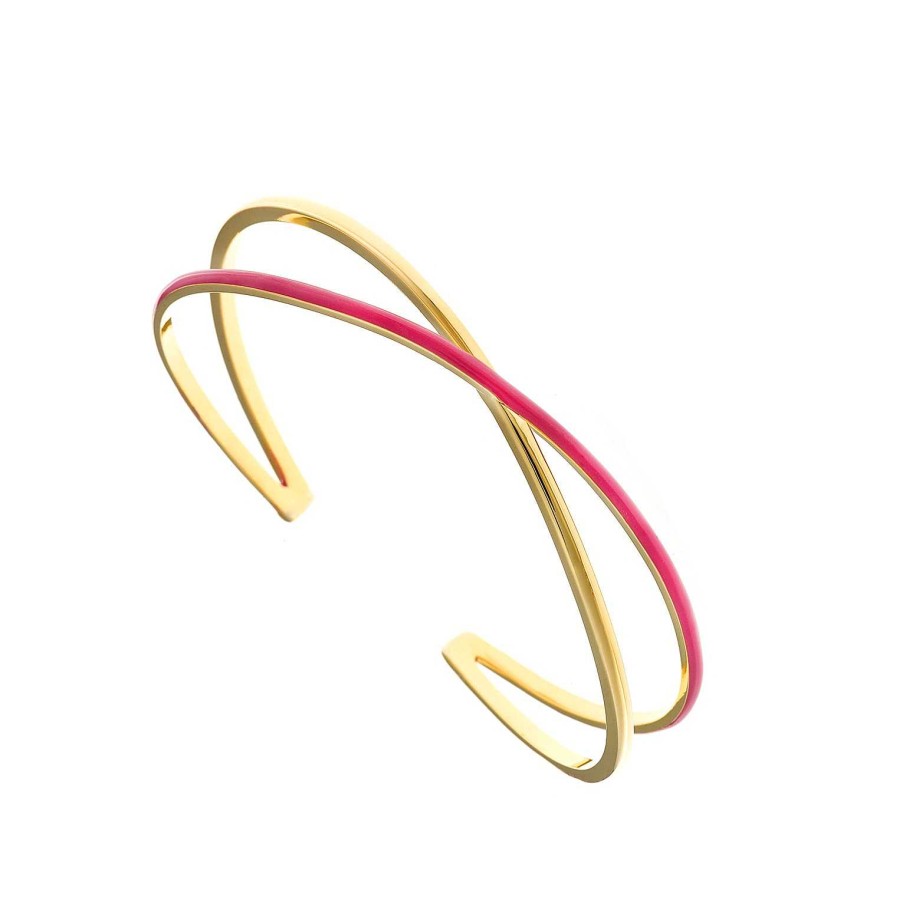 Pulseras Joyeria Antonio Cumplido | Brazalete Dorado Fucsia