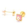 Beb Joyeria Antonio Cumplido | Pendientes Oro Cuadrado Rosa Perla