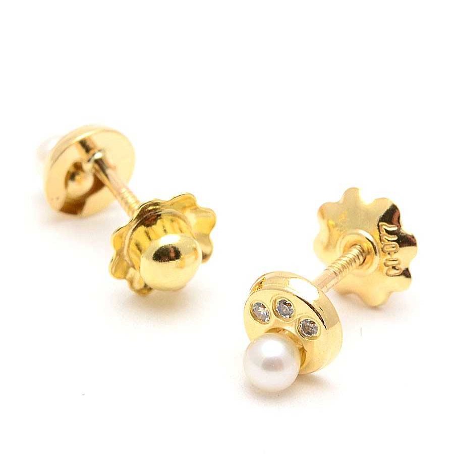 Beb Joyeria Antonio Cumplido | Pendientes Oro Perla Circonitas