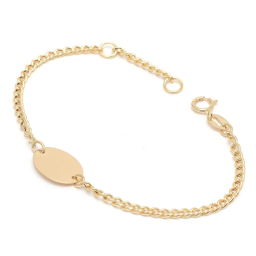 Beb Joyeria Antonio Cumplido | Pulsera Oro Beb Placa Nombre Ovalada