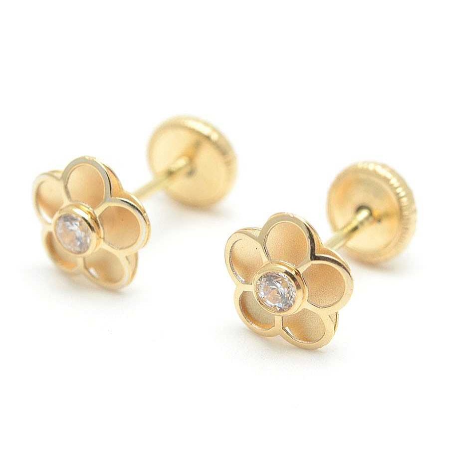 Beb Joyeria Antonio Cumplido | Pendientes Oro Flor Circonita