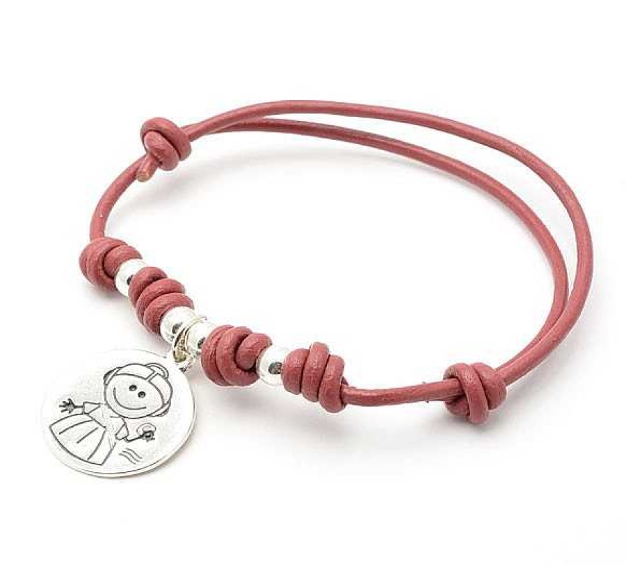 Fallas Joyeria Antonio Cumplido | Pulsera Fallera Plata Cord N Rosa