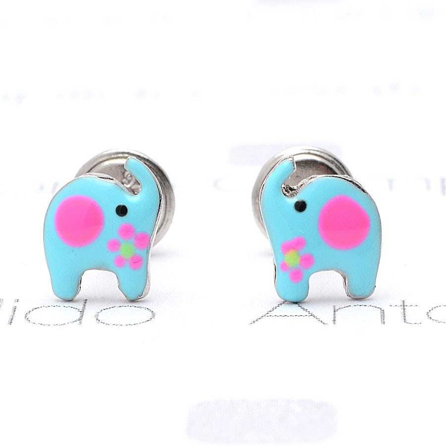 Beb Joyeria Antonio Cumplido | Pendientes Plata Elefante Azul