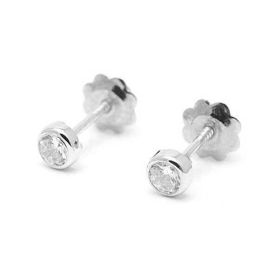 Beb Joyeria Antonio Cumplido | Pendientes Oro Blanco C Rculo Circonita