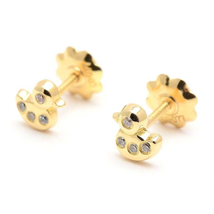 Beb Joyeria Antonio Cumplido | Pendientes Oro Patitos Circonitas