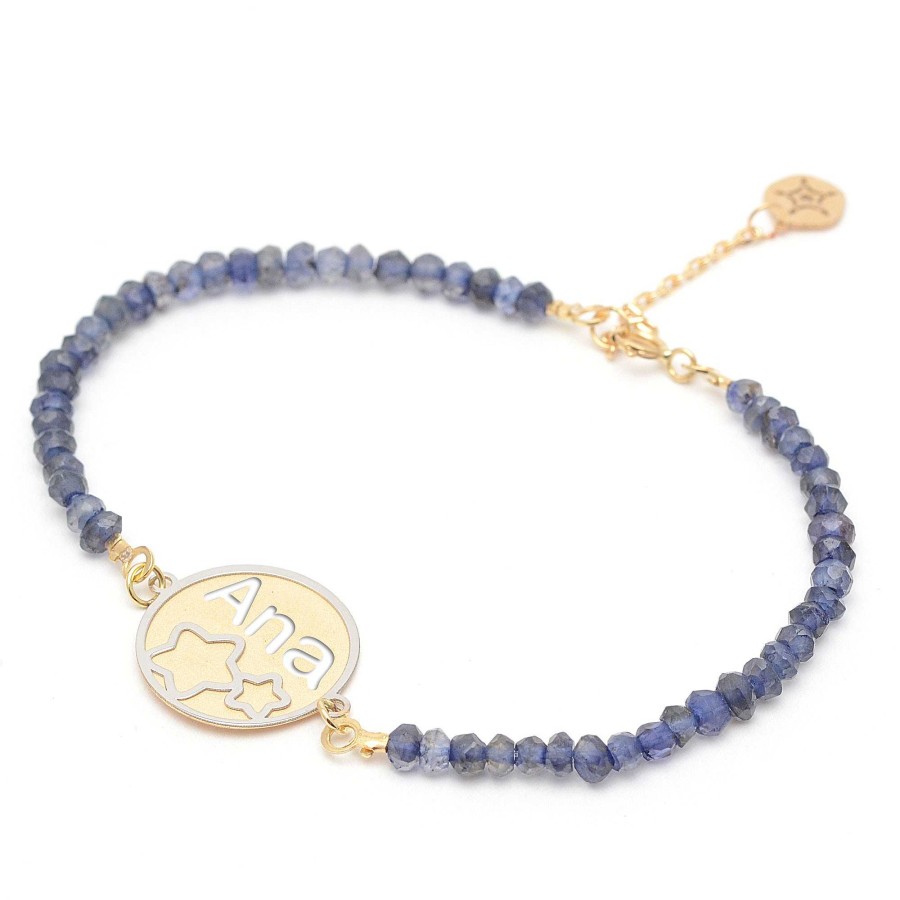 Pulseras Joyeria Antonio Cumplido | Pulsera Oro Ni A Azul Estrellas Nombre