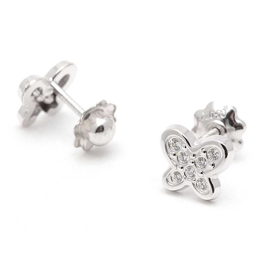 Beb Joyeria Antonio Cumplido | Pendientes Oro Blanco Mariposa Circonitas