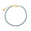 Pulseras Joyeria Antonio Cumplido | Pulsera Plata Riviere Dorada Circonitas Azules