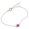 Pulseras Joyeria Antonio Cumplido | Pulsera Plata Agatha Flor Rosa Fucsia