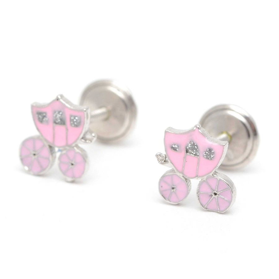 Beb Joyeria Antonio Cumplido | Pendientes Plata Carroza Rosa