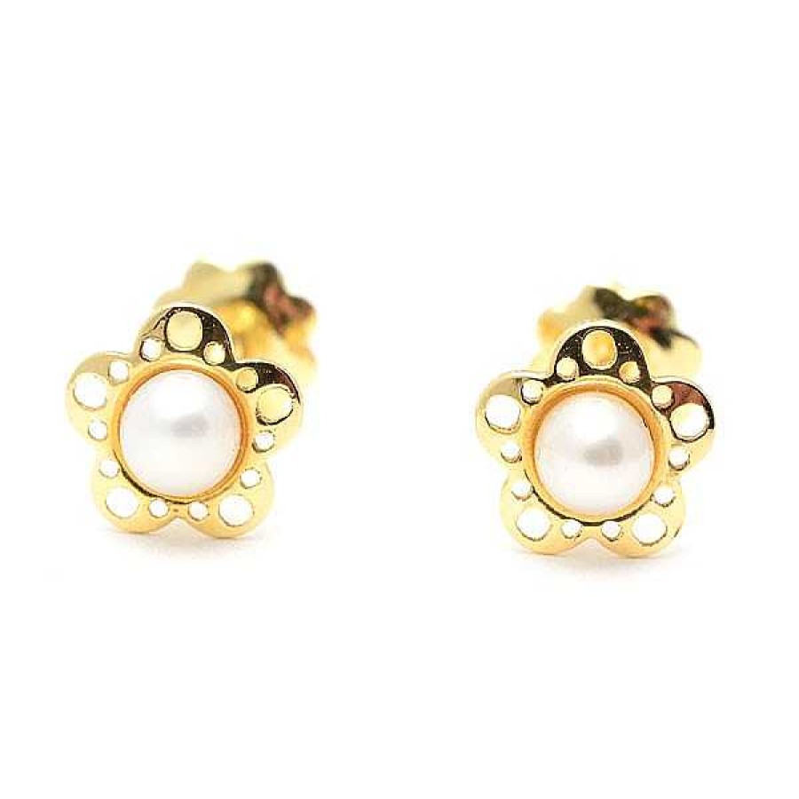 Beb Joyeria Antonio Cumplido | Pendientes Oro Flor Perla