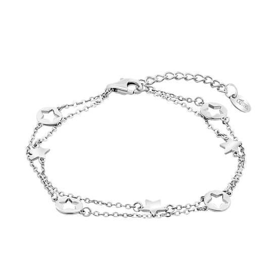 Pulseras Joyeria Antonio Cumplido | Pulsera Lotus Plata Doble Estrellas